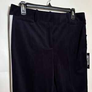 Tommy Hilfiger Dark Blue Velvet w/White Stripe Cropped Pants Sz 8 NWT
